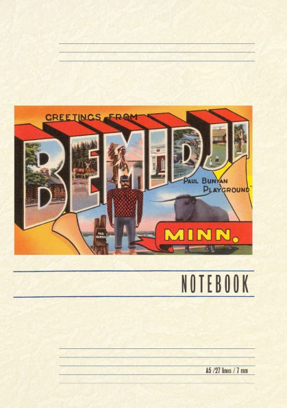 Vintage Lined Notebook Greetings from Bemidji