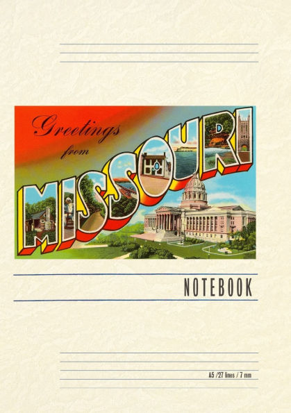 Vintage Lined Notebook Greetings from Missouri