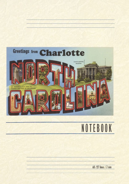 Vintage Lined Notebook Greetings from Charlotte