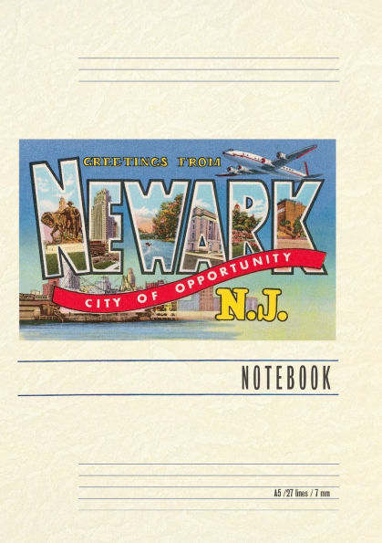 Vintage Lined Notebook Greetings from Newark