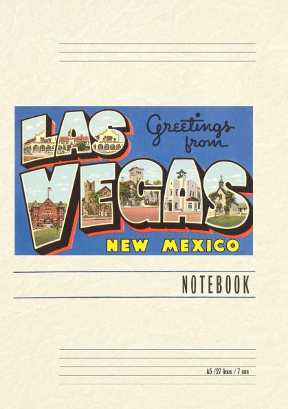 Vintage Lined Notebook Greetings from Las Vegas