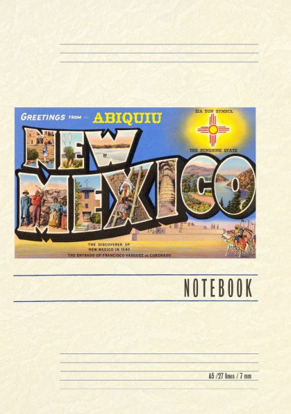 Vintage Lined Notebook Greetings from Abiquiu, New Mexico