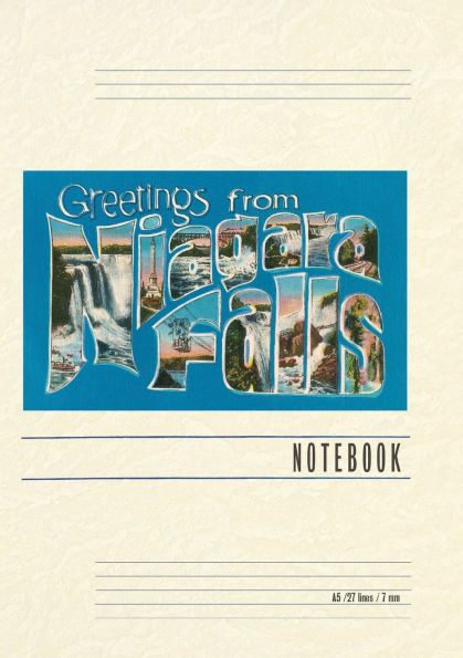 Vintage Lined Notebook Greetings from Niagara Falls