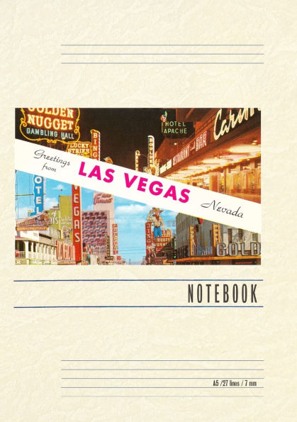 Vintage Lined Notebook Greetings from Las Vegas, Nevada