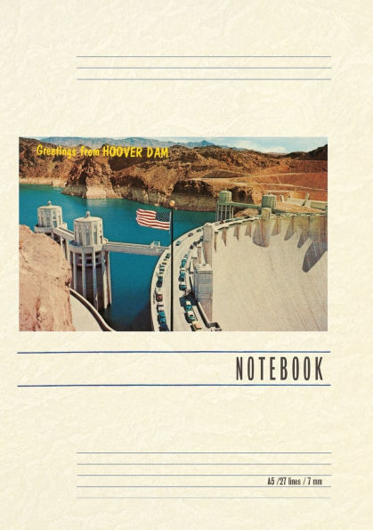 Vintage Lined Notebook Greetings from Hoover Dam, Nevada