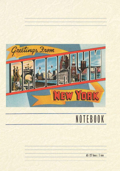 Vintage Lined Notebook Greetings from Brooklyn, New York