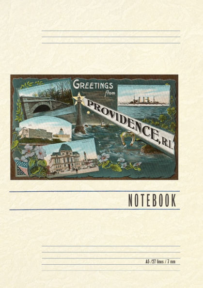 Vintage Lined Notebook Greetings from Providence