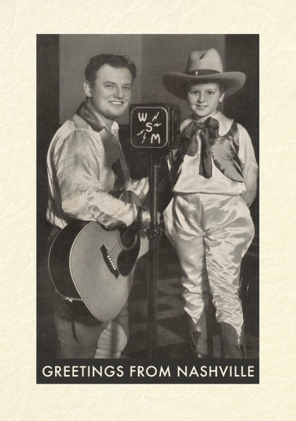 Vintage Lined Notebook Singing Radio Cowboy with Daughter, Greetings from Nashville