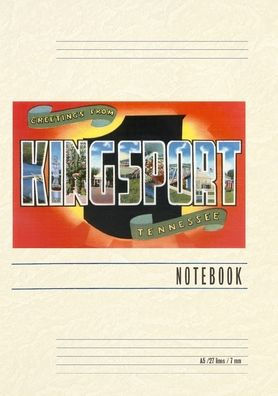 Vintage Lined Notebook Greetings from Kingsport, Tennessee