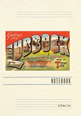 Vintage Lined Notebook Greetings from Lubbock, Texas