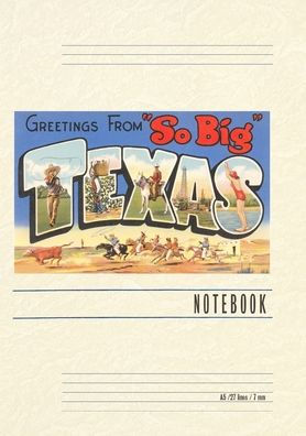 Vintage Lined Notebook Greetings from So Big Texas