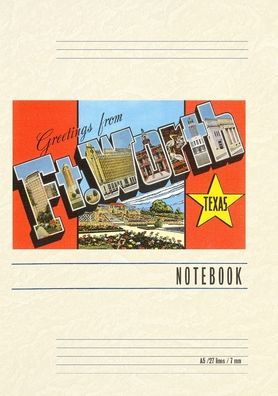 Vintage Lined Notebook Greetings from Ft. Worth, Texas