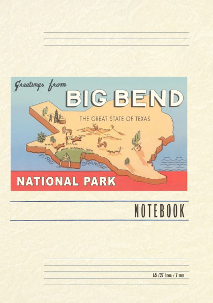 Vintage Lined Notebook Greetings from Big Bend National Park