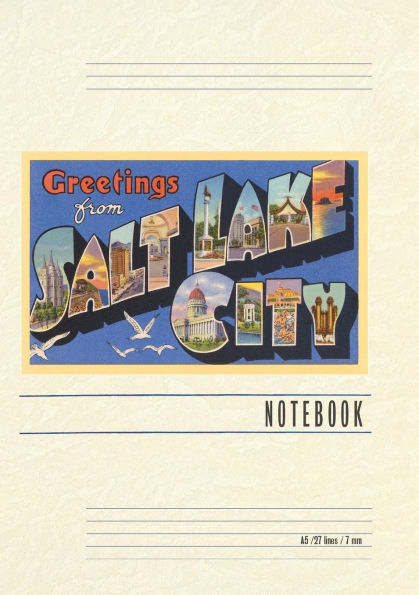 Vintage Lined Notebook Greetings from Salt Lake City, Utah