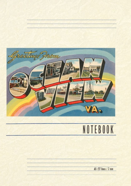 Vintage Lined Notebook Greetings from Ocean View
