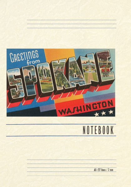 Vintage Lined Notebook Greetings from Spokane