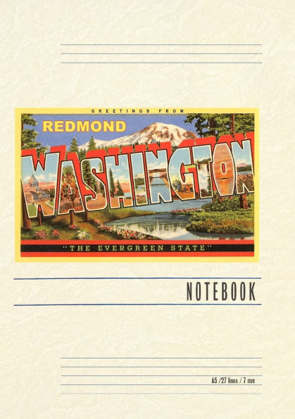 Vintage Lined Notebook Greetings from Redmond, Washington