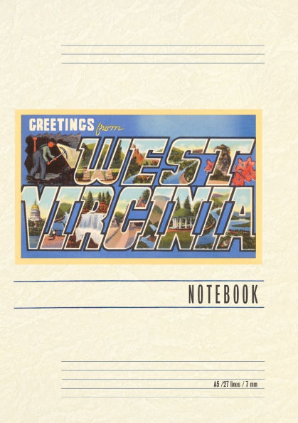 Vintage Lined Notebook Greetings from West Virginia