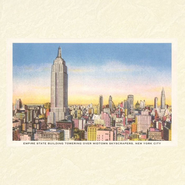 Vintage Grid Notebook Empire State Building and Skyline, New York City