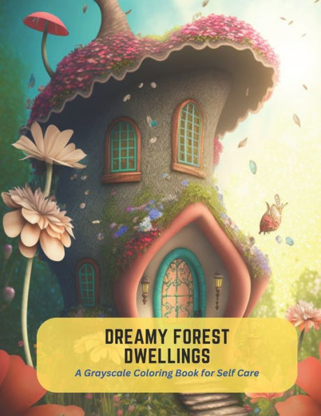 Dreamy Forest Dwellings: A Grayscale Coloring Book for Self Care