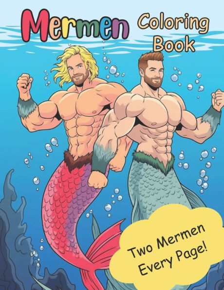 Mermen Coloring Book: Fantasy Coloring Book for Adults based on Mermen Myth