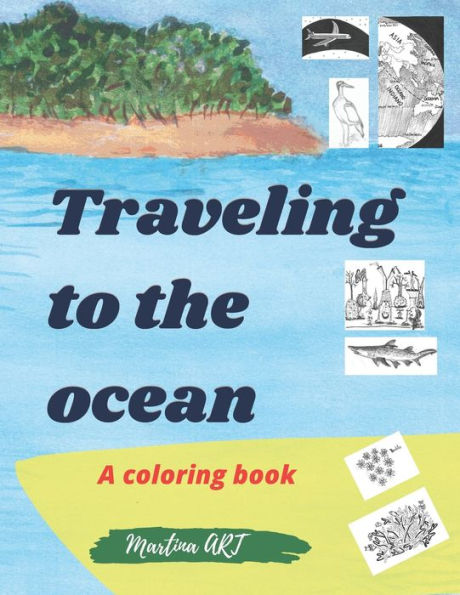 Traveling to the ocean - coloring book