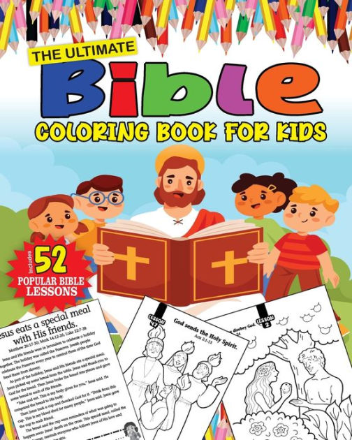 The Ultimate Bible Coloring Book For Kids: Fun Learning and Coloring 52 ...