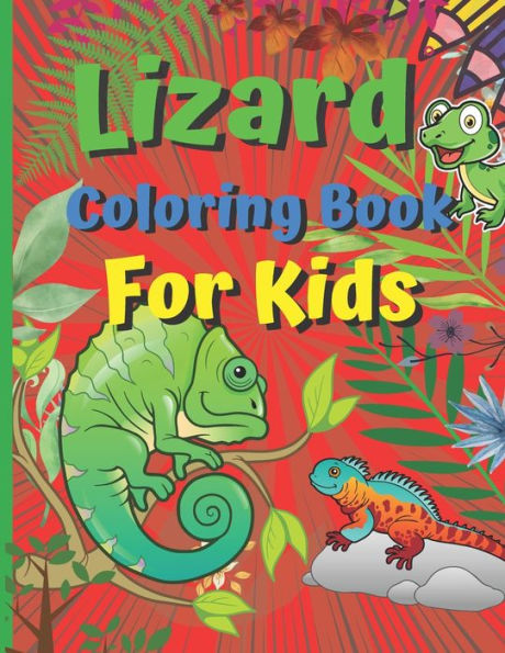 Lizard coloring book for children: Reptile Lizard coloring book