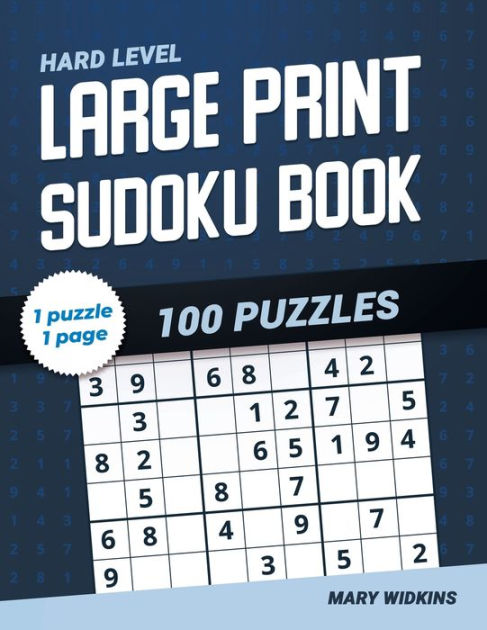 Large Print Sudoku Book Hard Level 100 Puzzles: Activity Book For ...