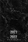 2021 - 2022 18 Month Weekly and Monthly Planner Calendar: Aesthetic Silver and Black Marble Planner Daily Weekly Agenda 21-22 Trendy Aesthetic Gift for Women Men Teen Girl Boy