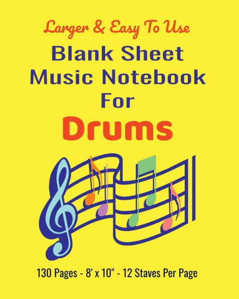 Blank Sheet Music Notebook for Drums - 8