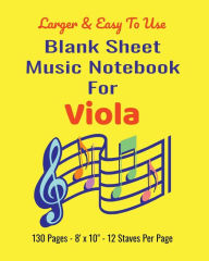 Title: Blank Sheet Music Notebook for Viola - 8