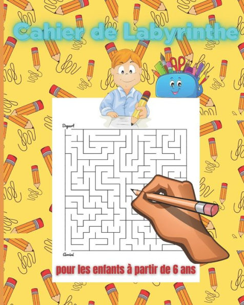 Carnet de labyrinthe: cahier de labyrinthe pour les enfants à partir de 6 ans / labyrinthe avec solutions / livre de labyrinthe décor classique /idee cadeau