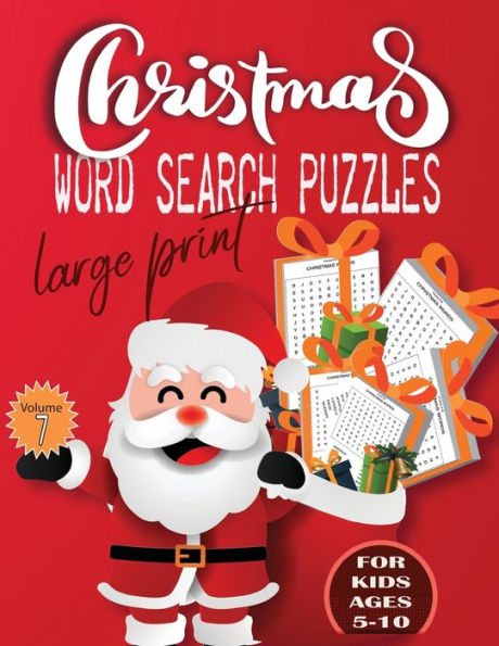 christmas word search puzzle large print Volume 7 for Kids Ages 5-10: Holiday Puzzle Book with answers Large Print 156 pages, beautiful- time- christmas- word-search with answers