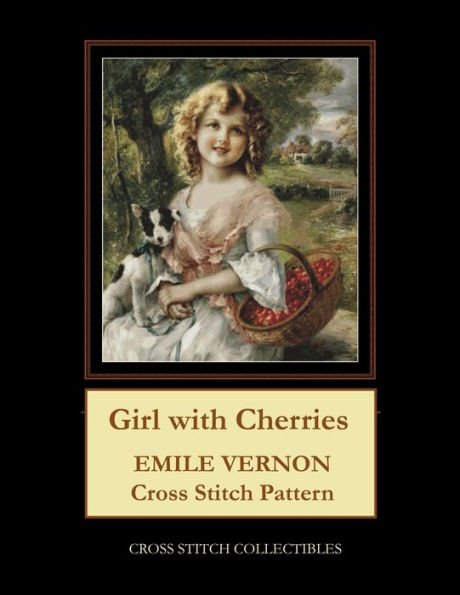 Girl with Cherries: Emile Vernon Cross Stitch Pattern