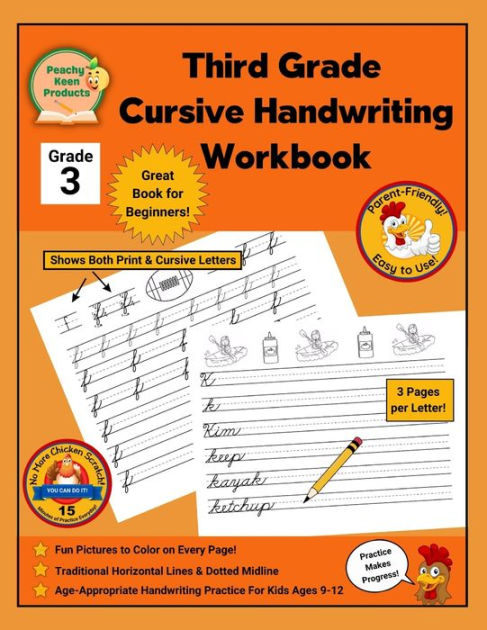 3rd Grade Cursive Handwriting Workbook: Cursive Handwriting Workbook ...