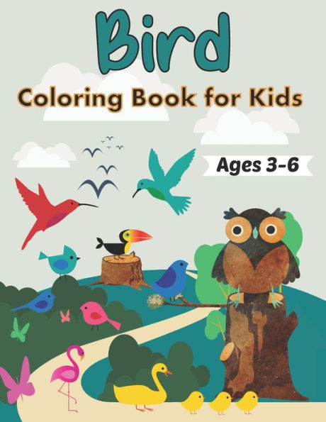 Bird Coloring Book for Kids Ages 3-6: Cute Bird Themed Coloring Pages for Boys and Girls - Includes Ducks, Owls and Peacocks