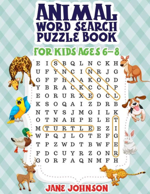 Animals Word Search Puzzle Book For Kids Ages 6 - 8: Word Search for ...