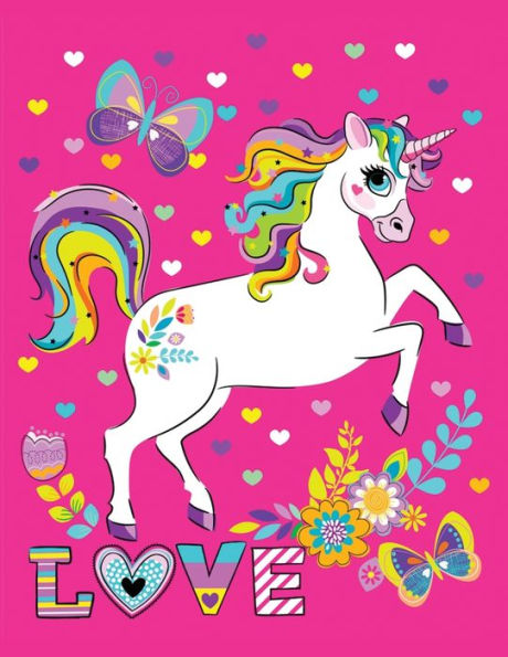 Love: A Valentine Themed coloring book Featuring 30+ Cute Unicorn Page to Draw (Coloring Book for girls)