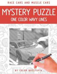 Title: Race Cars and Muscle Cars Mystery Puzzle One Color Wavy Lines: One Color Adult Coloring Book For Relaxation and Stress Relief, Author: Color Questopia