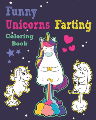 funny unicorns farting coloring book super cute kawaii