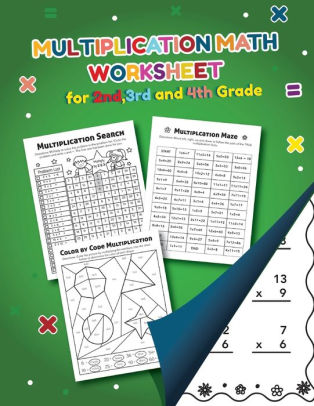 multiplication math worksheet for 2nd 3rd and 4th grade over 20 fun designs for boys and girls educational worksheets by little hands press paperback barnes noble