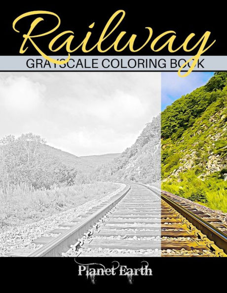 Railway Grayscale Coloring Book: Adult Coloring Book with Beautiful Images of Rail Road Tracks