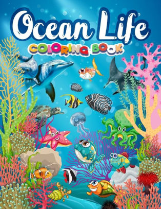 Download Ocean Life Coloring Book Ocean Coloring Book For Adults Aquatic Animals Coloring Book For Adults 45