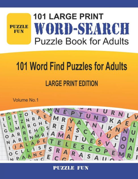 101 Large Print Word Search Puzzle Book For Adults - Large Print ...