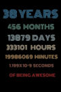 38 years of being awesome: Vintage Birthday gift for 38 years old / 38th birthday gifts for kids,men and women