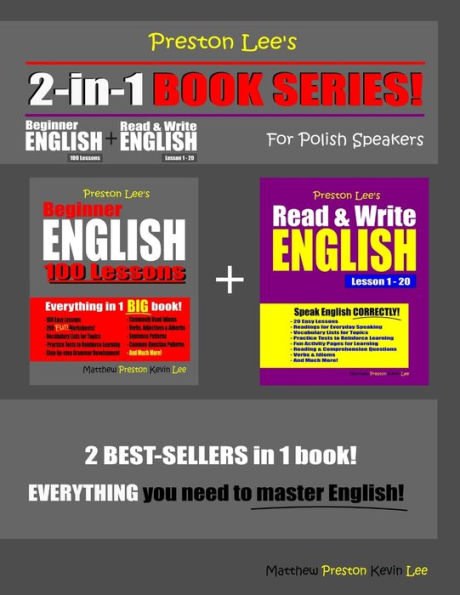 Preston Lee's 2-in-1 Book Series! Beginner English 100 Lessons & Read & Write English Lesson 1 - 20 For Polish Speakers