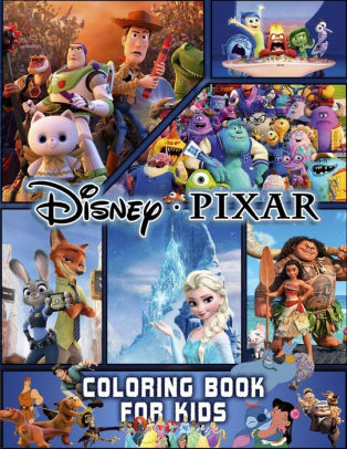 Download Disney Pixar Coloring Book For Kids 72 Illustrations Moana Frozen 2 Toy Story Monster Inc Lilo Stitch