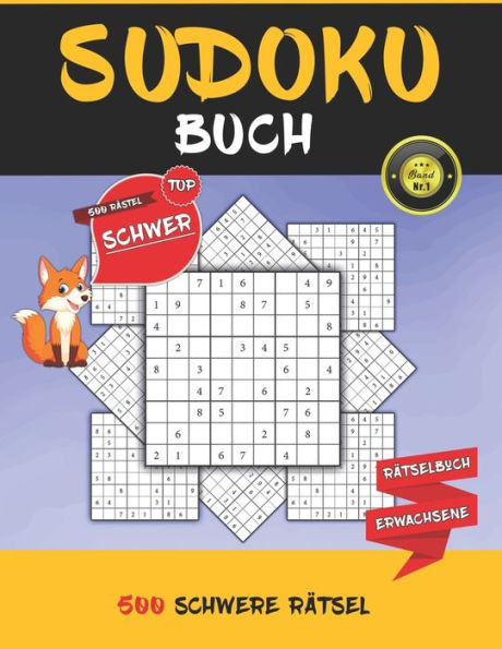 Sudoku Buch: 500 Rätsel schwer Top Band Nr.1 Rätselbuch Erwachsene 500