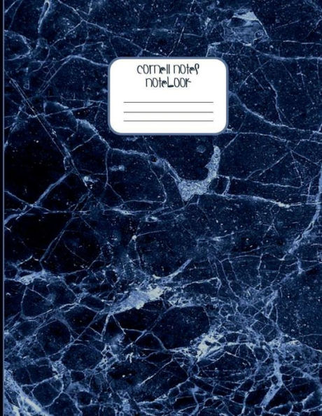 Aesthetic Navy Blue Marble Pattern CORNELL NOTES NOTEBOOK: Wide Ruled Lined Cornell Paper Journal for College & University Science Students (8.5 x 11) Large Size Record Book